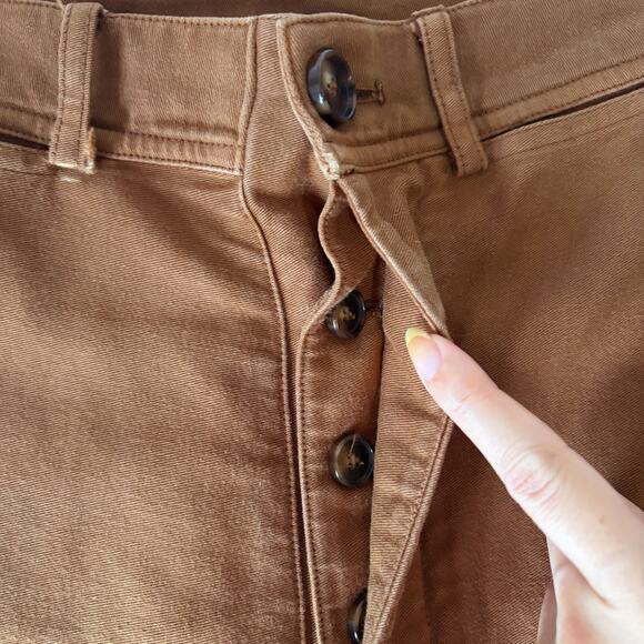 CARON CALLAHAN Stewart Sailor Cotton Wide Leg Pants in Cognac Size 4 - Picture 10 of 15